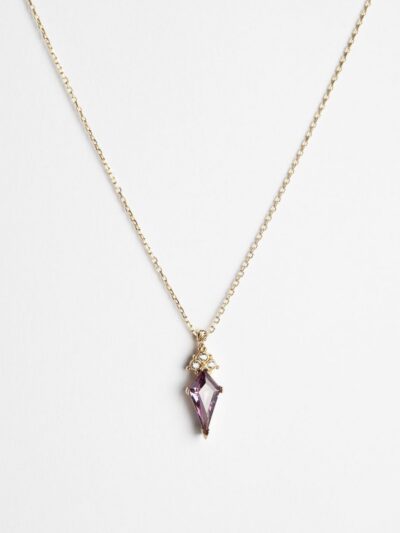 14 Ayar Altın Mor Taşlı Kolye