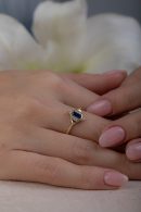 14 Ayar Altın Lacivert Taşlı Yüzük