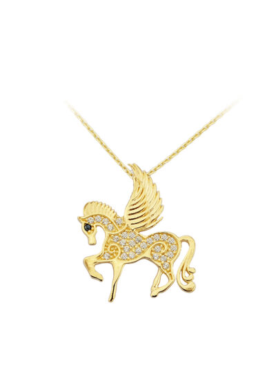 14 Ayar Altın Unicorn Kolye